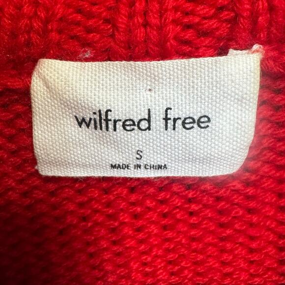 Aritzia Wilfred Free Harper Sweater Merino Wool Turtleneck Bright Red Size Small - Picture 9 of 13